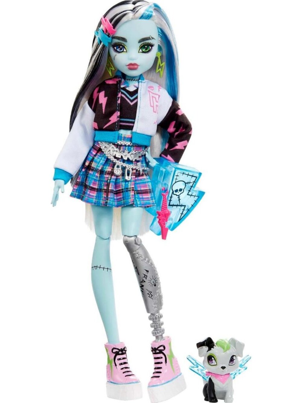 Frankie Stein Monster High Doll with Blue & Black Hair, Fashion Accessories